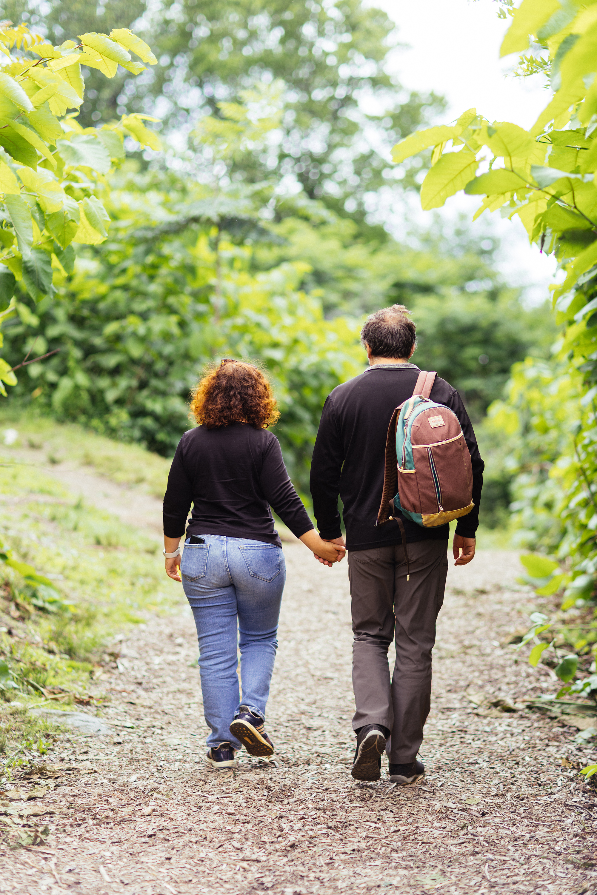 Couple walking Brooklyn elopement documentary photographer